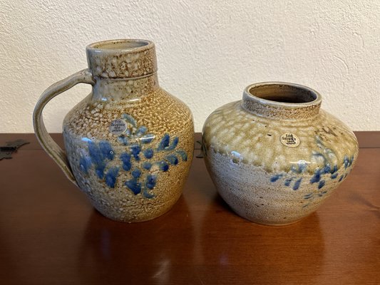 Handmade Ceramic Jars with Real Salt Glaze from Westwälder Steingut, Set of 2-SZM-1785678