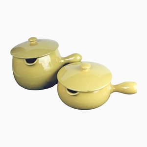 Handmade Ceramic Saucepans from Höganäs, Set of 2-HYQ-1226216