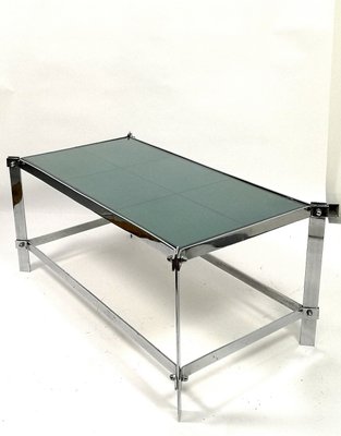 Handmade Chrome-Plated Steel Coffee Table, 1960s-UWE-906355