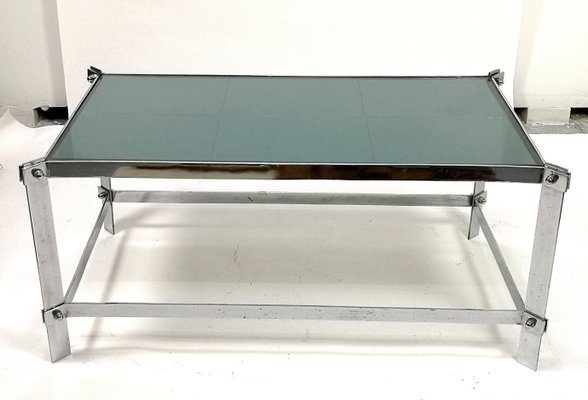 Handmade Chrome-Plated Steel Coffee Table, 1960s-UWE-906355