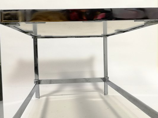 Handmade Chrome-Plated Steel Coffee Table, 1960s-UWE-906355