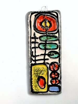 Handmade Colorful Figurative Ceramic Wall Plate, 1970s-UWE-1268433