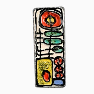 Handmade Colorful Figurative Ceramic Wall Plate, 1970s-UWE-1268433