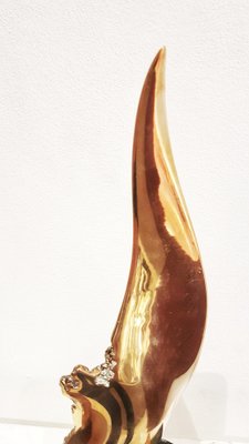 Handmade Gilt Bronze Oniric Bird Sculpture in the style of Philippe Jean, 1980s-PCJ-698826