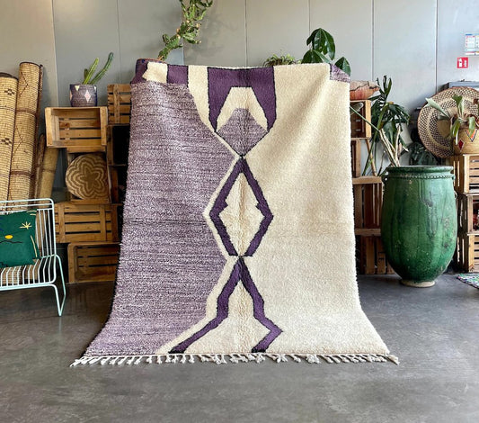 Handmade Moroccan Berber Azilal Area Purple Rug