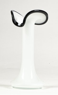 Handmade Ornamental Vase in Black and White Glass, 1980s-RAQ-992111