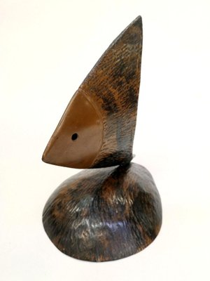 Handmade Patinated Copper Fish Sculpture, 1970s-UWE-623699