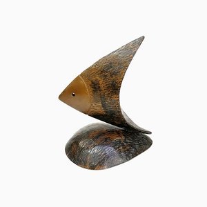 Handmade Patinated Copper Fish Sculpture, 1970s-UWE-623699