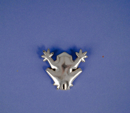 Handmade Silver Frog Brooch