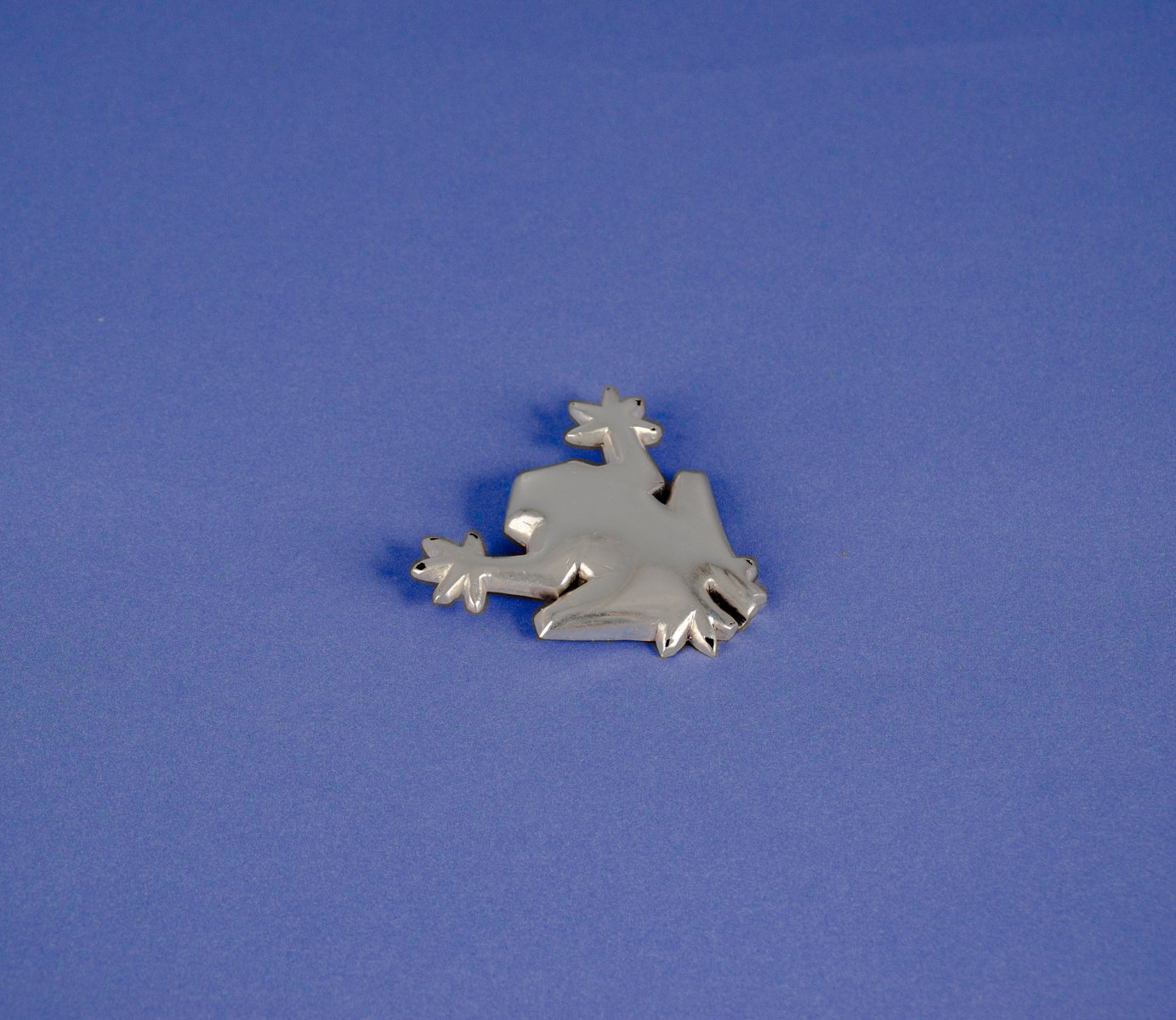 Handmade Silver Frog Brooch