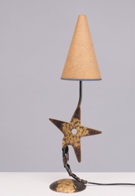 Handmade Star Table Lamp by Robert Kostka, France, 1986