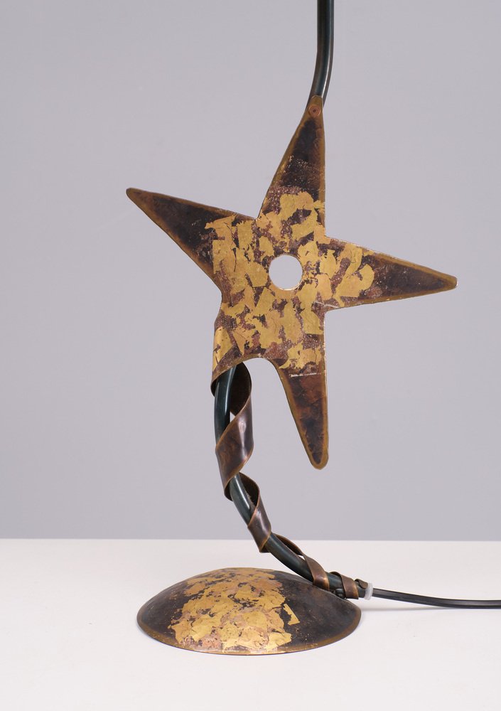 Handmade Star Table Lamp by Robert Kostka, France, 1986