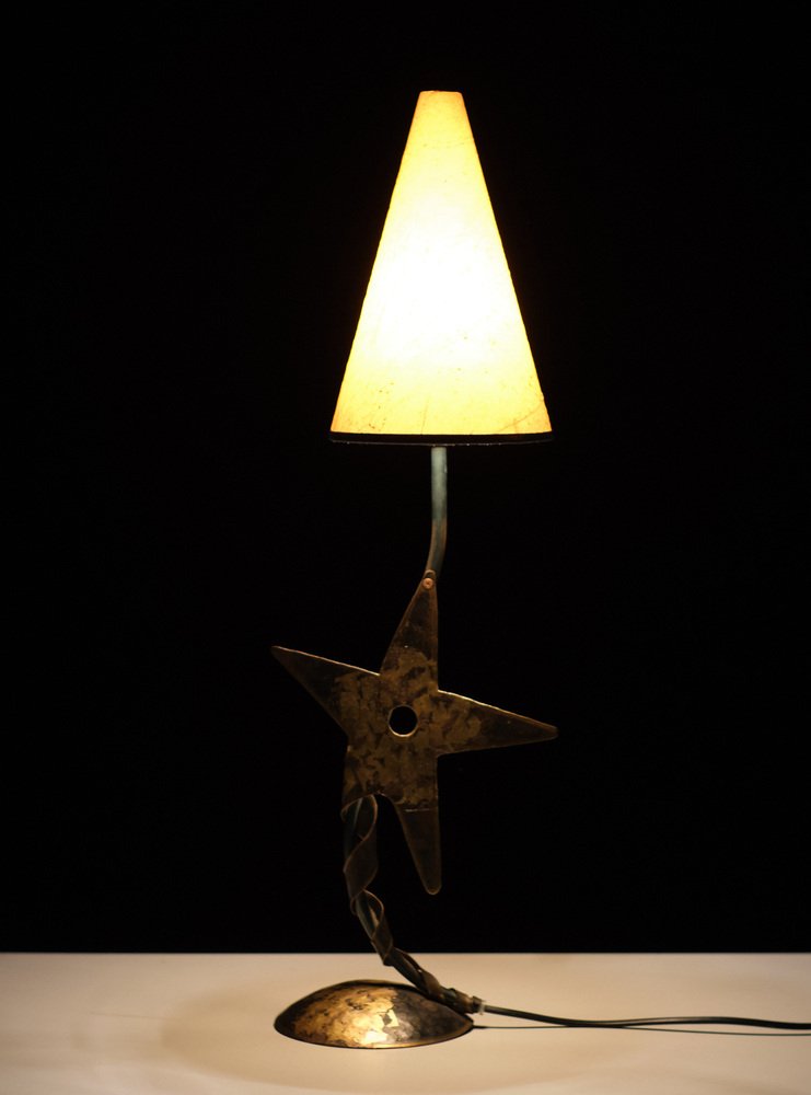 Handmade Star Table Lamp by Robert Kostka, France, 1986