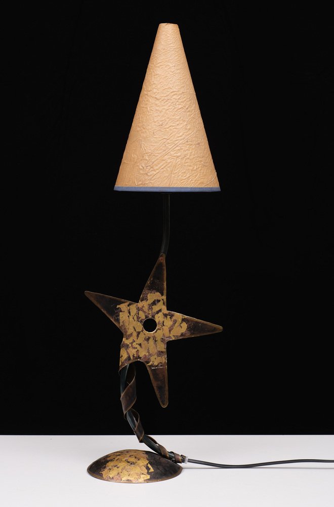 Handmade Star Table Lamp by Robert Kostka, France, 1986