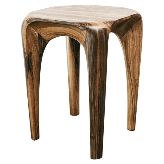 Handmade Walnut Stool by Maxime Goléo