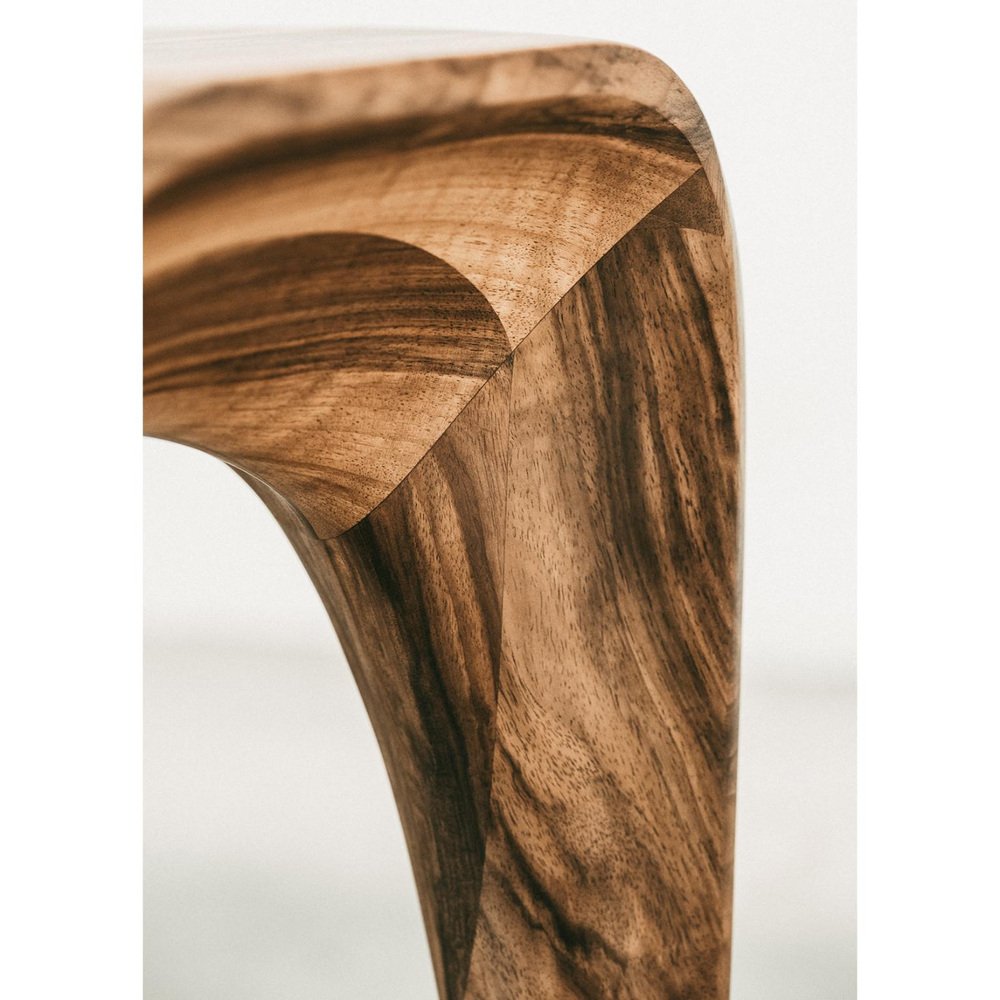 Handmade Walnut Stool by Maxime Goléo