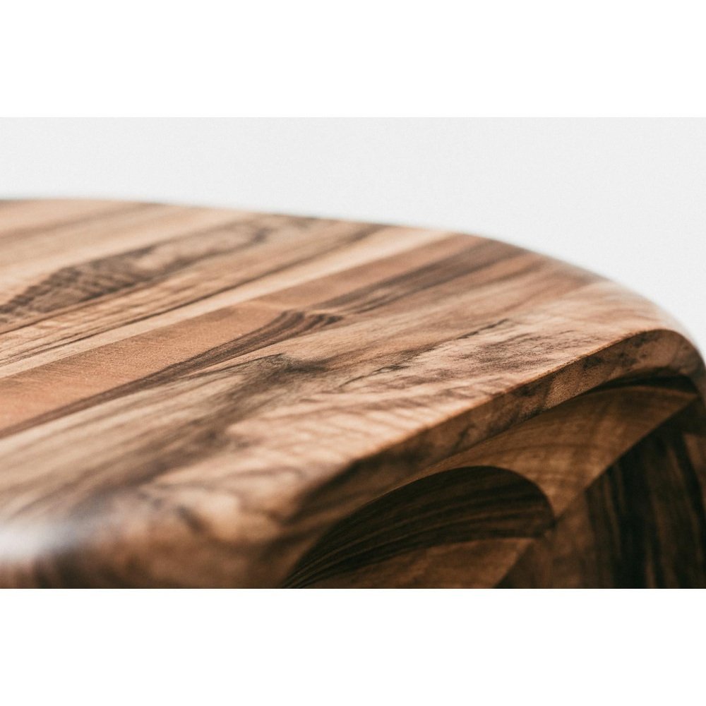 Handmade Walnut Stool by Maxime Goléo