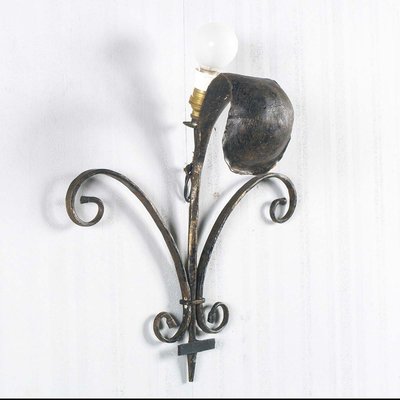 Handmade Wrought Iron Wall Sconces, Set of 2-NJV-971606