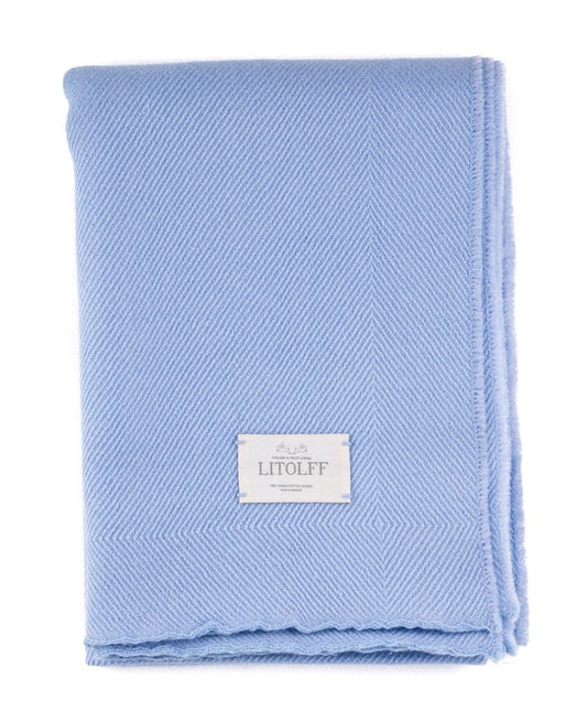 Handwoven Blanket in Blue by Litolff, Germany