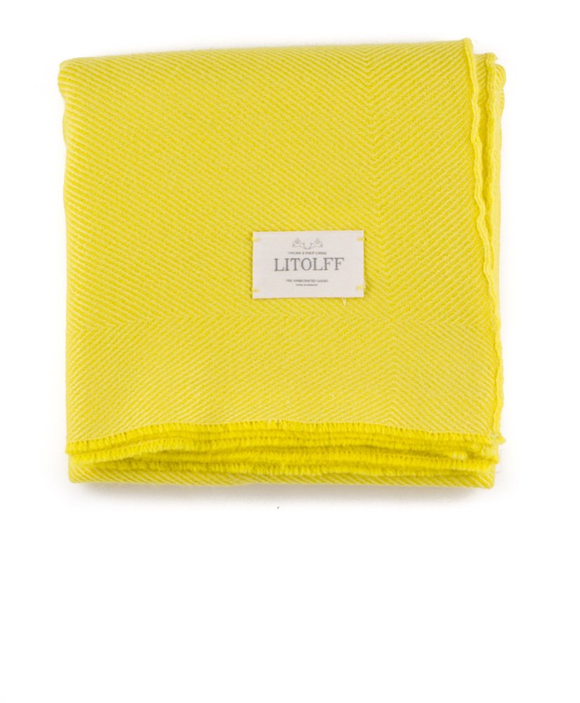 Handwoven Blanket in Off White by Litolff, Germany