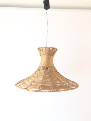 Handwoven Brown Thick Thread and Metal Body Pendant with Ball Glass Shade, Germany, 1970s-RDS-1703045