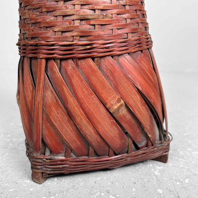 Handwoven Ikebana Ikebana Bamboo Flower Basket, 1950s-DWL-2027987