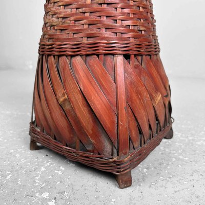 Handwoven Ikebana Ikebana Bamboo Flower Basket, 1950s-DWL-2027987