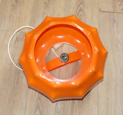 Hanging Ceiling Lamp in Orange Plastic from Ilka Plast, 1970s-AFE-1259225