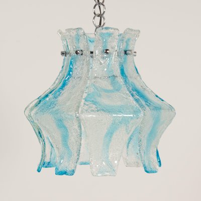 Hanging Lamp in Blue Murano from Mazzega, 1970s-ZT-1216195