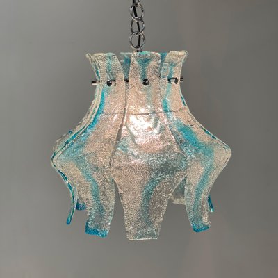 Hanging Lamp in Blue Murano from Mazzega, 1970s-ZT-1216195