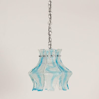 Hanging Lamp in Blue Murano from Mazzega, 1970s-ZT-1216195