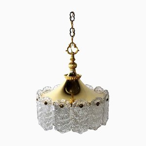 Hanging Lamp in Brass with Frosted Iced Glass-FYZ-1322697