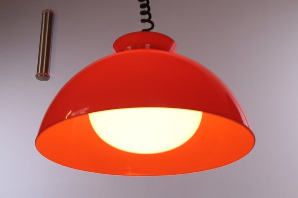 Hanging Lamp in Orange by Achille & Pier Giacomo for Kartell, 1959-EZZ-1264603