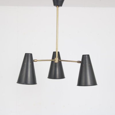 Hanging Lamp with 3 Shades, 1950s-DV-1728489