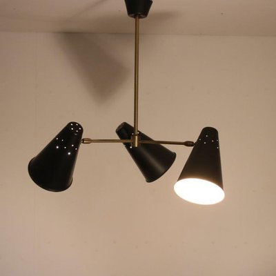 Hanging Lamp with 3 Shades, 1950s-DV-1728489