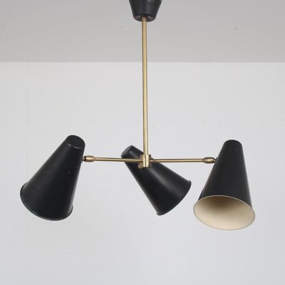 Hanging Lamp with 3 Shades, 1950s-DV-1728489