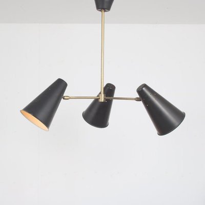 Hanging Lamp with 3 Shades, 1950s-DV-1728489