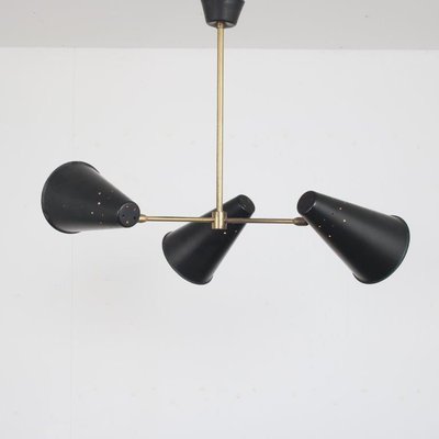 Hanging Lamp with 3 Shades, 1950s-DV-1728489