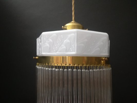 Hanging Lamp with Glass Rods, France, 1920s-KDB-1448936