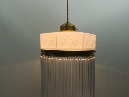 Hanging Lamp with Glass Rods, France, 1920s-KDB-1448936