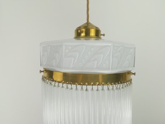 Hanging Lamp with Glass Rods, France, 1920s