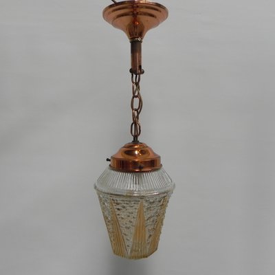 Hanging Lamp with Glass Shade, 1950s-TL-851900