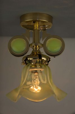 Hanging Lamps with Original Opaline Glass Shades, 1910s, Set of 2-SPD-1100877