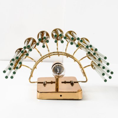 Hanging Rod Glass and Brass Wall Sconce in the style of Sciolari, 1960s-VDW-1721202