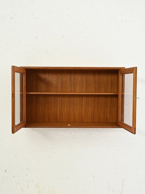 Hanging Teak Display Cabinet with Glass Doors, 1960s-QWP-2035607