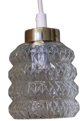 Hanging Window Lamp in Clear Glass with Brass Knob, 1960s-BPJ-1820717