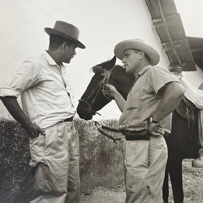 Hanna Seidel, Colombian Farmer with Horse, Black and White Photograph, 1960s-DYV-1446671