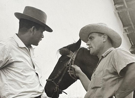 Hanna Seidel, Colombian Farmer with Horse, Black and White Photograph, 1960s-DYV-1446671