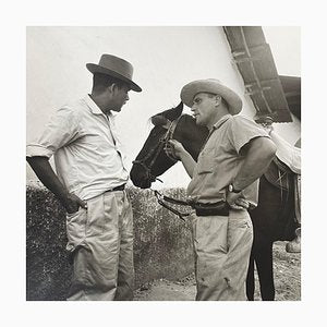 Hanna Seidel, Colombian Farmer with Horse, Black and White Photograph, 1960s-DYV-1446671