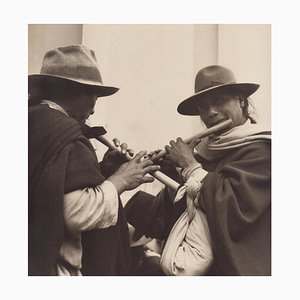 Hanna Seidel, Ecuadorian Indigenous Musicians, Black and White Photograph, 1960s-DYV-1397880